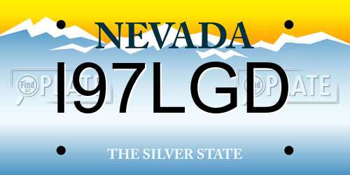 I97LGD Nevada License Plate