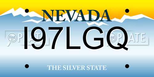 I97LGQ Nevada License Plate