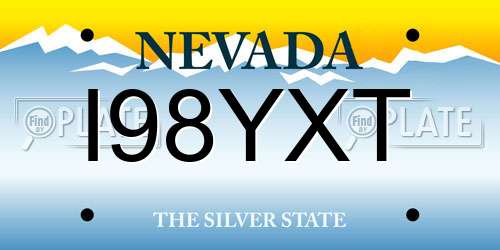 I98YXT Nevada License Plate
