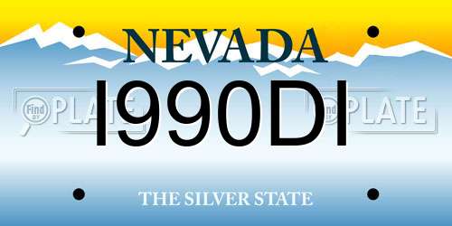 I990DI Nevada License Plate