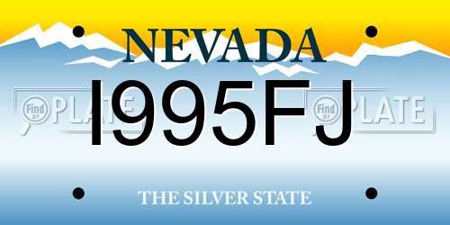 I995FJ Nevada License Plate
