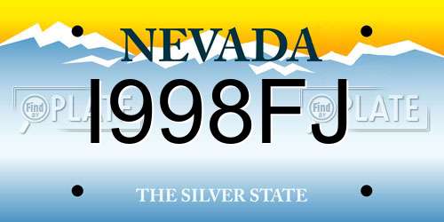 I998FJ Nevada License Plate
