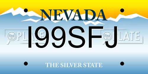 I99SFJ Nevada License Plate