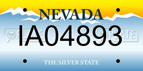 IA04893 Nevada License Plate