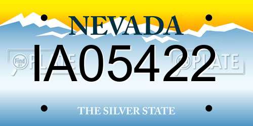 IA05422 Nevada License Plate