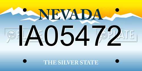 IA05472 Nevada License Plate