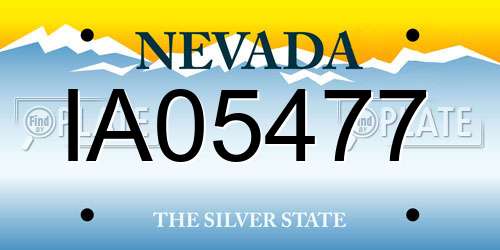 IA05477 Nevada License Plate