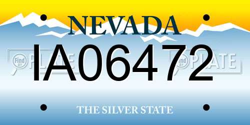 IA06472 Nevada License Plate