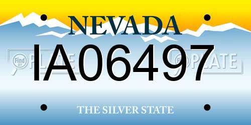 IA06497 Nevada License Plate