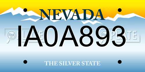 IA0A893 Nevada License Plate