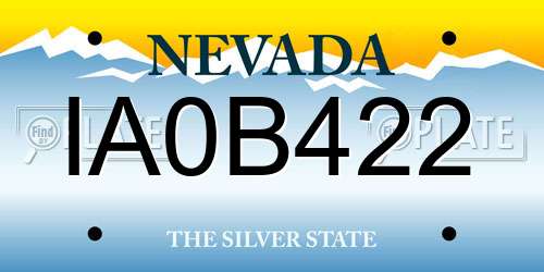 IA0B422 Nevada License Plate