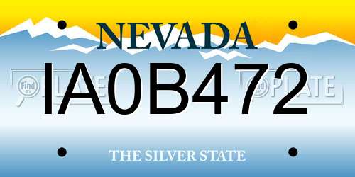 IA0B472 Nevada License Plate