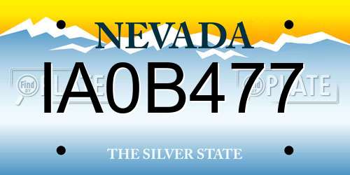 IA0B477 Nevada License Plate