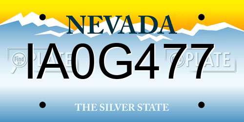 IA0G477 Nevada License Plate