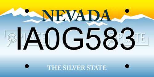 IA0G583 Nevada License Plate