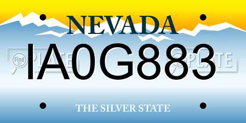 IA0G883 Nevada License Plate