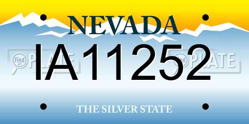IA11252 Nevada License Plate