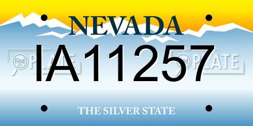 IA11257 Nevada License Plate