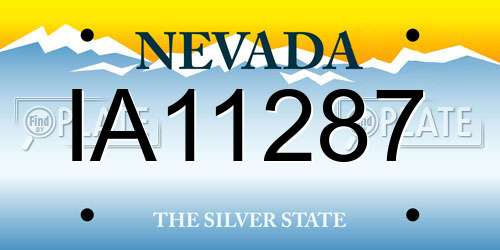 IA11287 Nevada License Plate