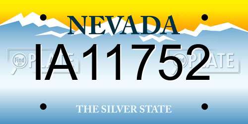 IA11752 Nevada License Plate