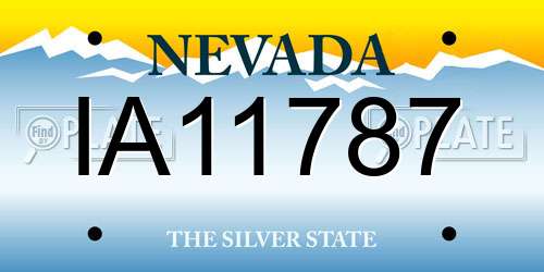 IA11787 Nevada License Plate