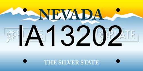 IA13202 Nevada License Plate