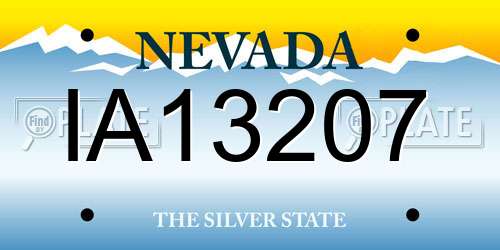 IA13207 Nevada License Plate