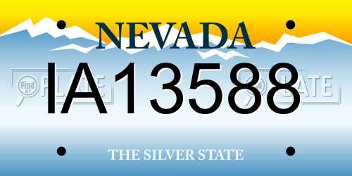 IA13588 Nevada License Plate