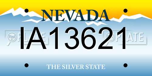IA13621 Nevada License Plate