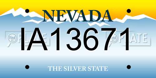 IA13671 Nevada License Plate