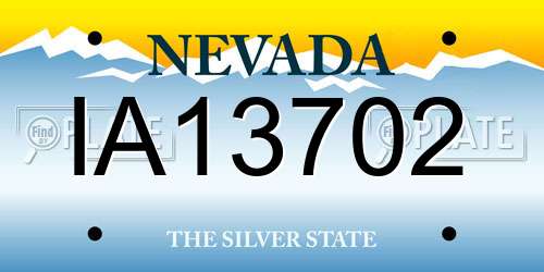 IA13702 Nevada License Plate