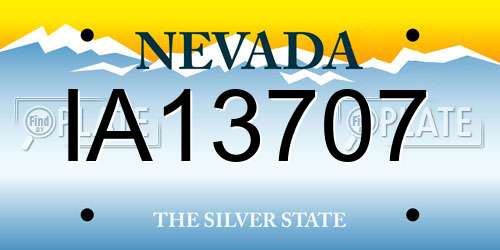 IA13707 Nevada License Plate