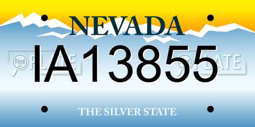 IA13855 Nevada License Plate