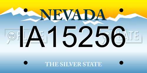 IA15256 Nevada License Plate