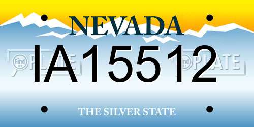 IA15512 Nevada License Plate