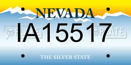 IA15517 Nevada License Plate