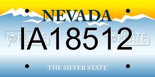 IA18512 Nevada License Plate