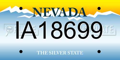 IA18699 Nevada License Plate