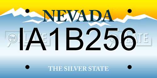 IA1B256 Nevada License Plate