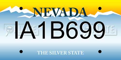 IA1B699 Nevada License Plate