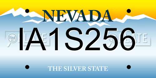 IA1S256 Nevada License Plate