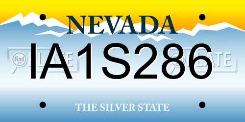 IA1S286 Nevada License Plate