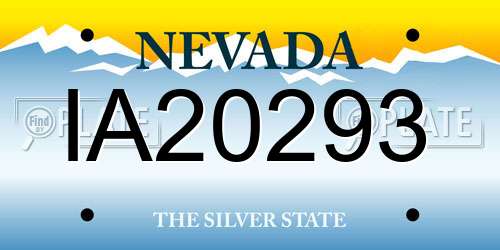 IA20293 Nevada License Plate