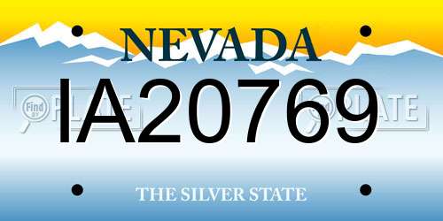 IA20769 Nevada License Plate