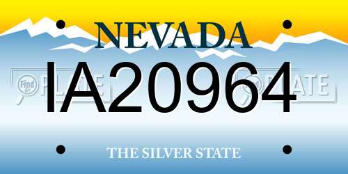 IA20964 Nevada License Plate