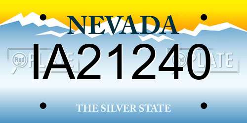 IA21240 Nevada License Plate