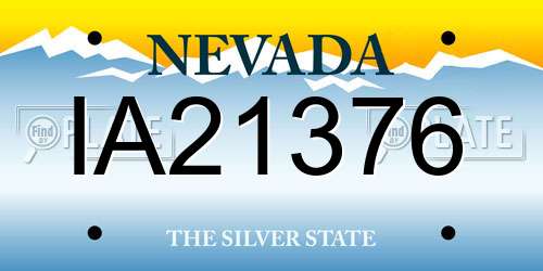 IA21376 Nevada License Plate