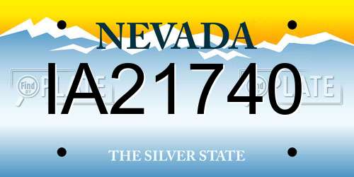 IA21740 Nevada License Plate