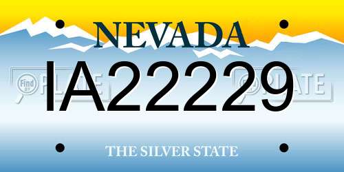 IA22229 Nevada License Plate