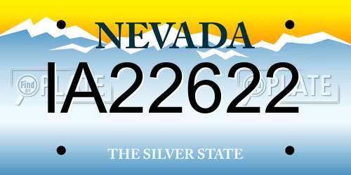 IA22622 Nevada License Plate